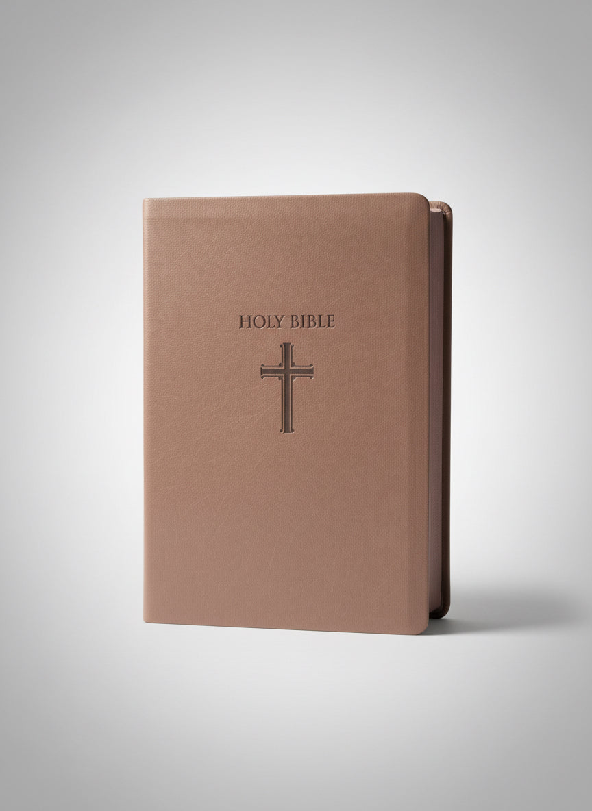 Close-up of NKJV Super Giant Print Bible featuring large print and easy-to-read text