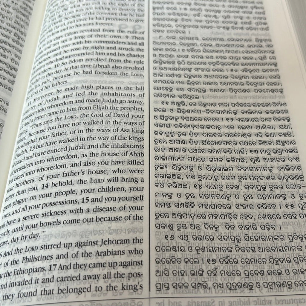 English and Odia diglot Holy Bible, PU black leather
