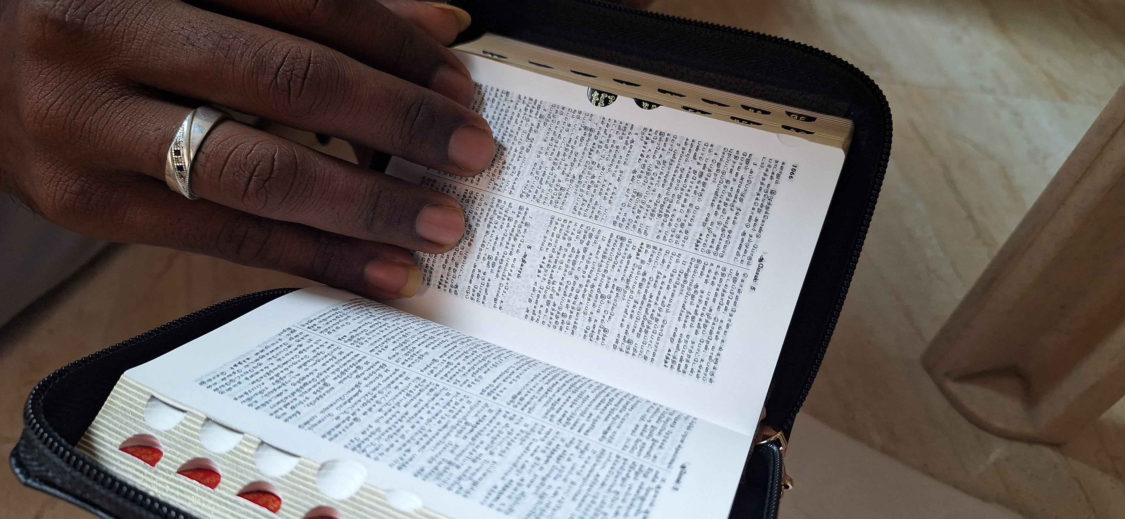 Tamil Holy Bible Pocket edition, Golden Edge Zip Amity
