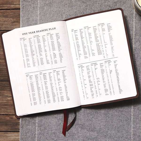 NKJV Thinline Large Print Bible, Verse Art Cover Collection - Dark Brown Genuine Leather