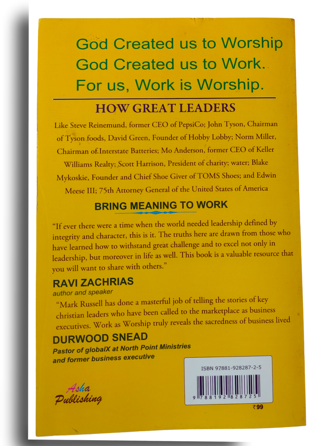 Work as worship.