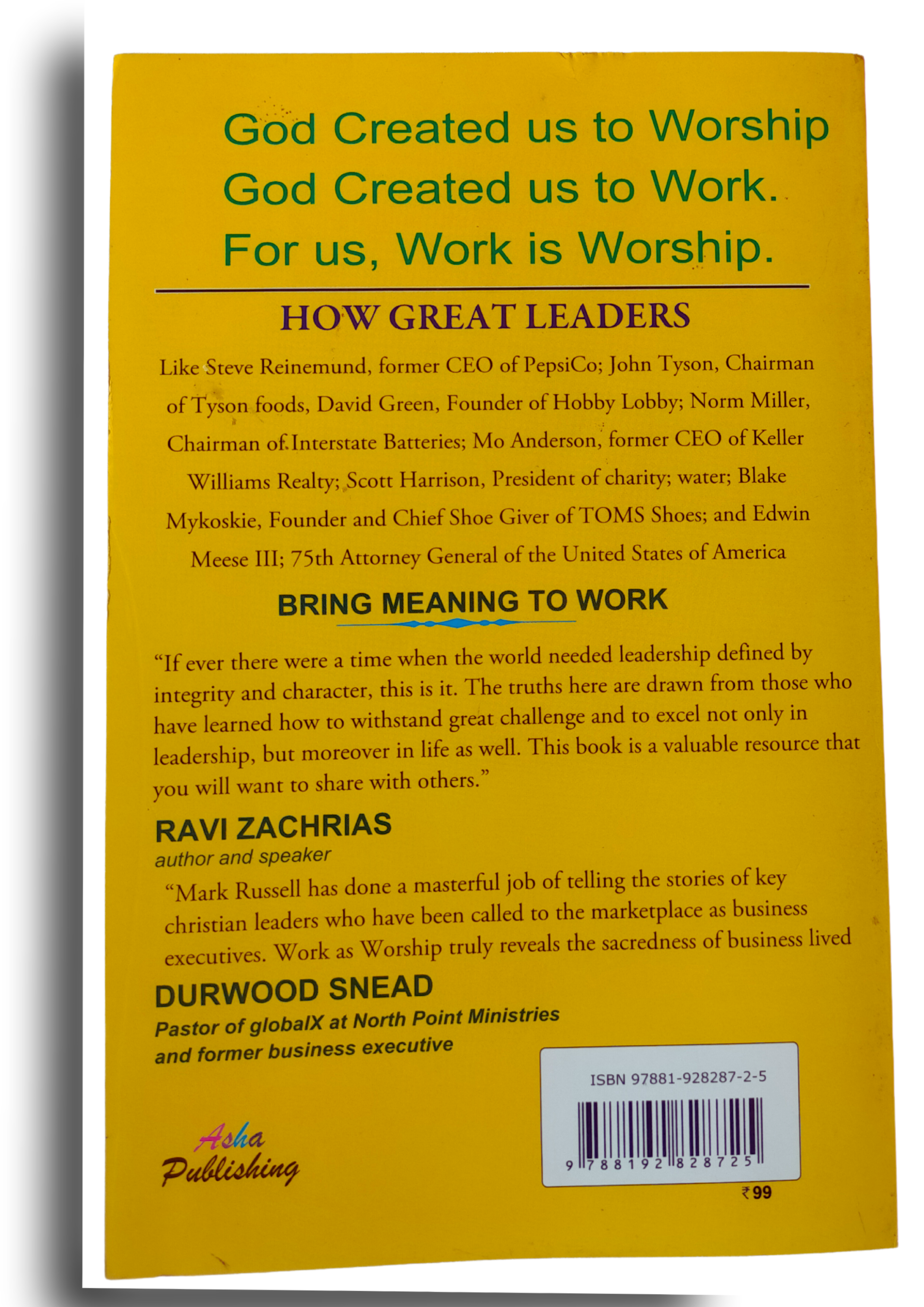 Work as worship.