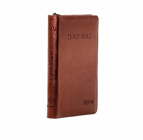 NIV Holy Bible Medium, Dark Brown, Zip | + KJV Thinline Reference Bible (Bonded Lea Combo