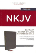 NKJV Compact Center-Column Reference Bible, Gray LeatherSoft Edition