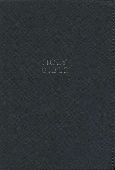 NKJV Compact Center-Column Reference Bible, Gray LeatherSoft Edition