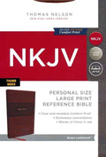 NKJV Personal Size Large Print Reference Bible with Thumb Index, Brown LeatherSoft