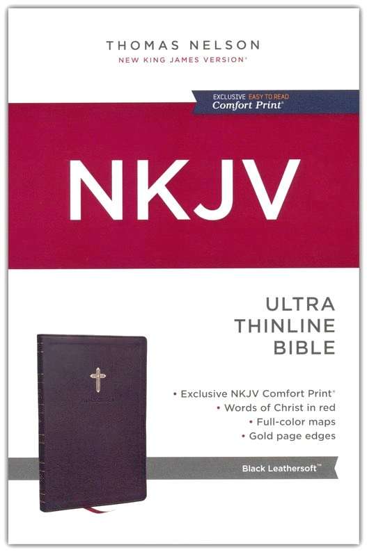 NKJV Ultra Thinline Bible, Black Leather Soft Cover, ISBN 9781400338405