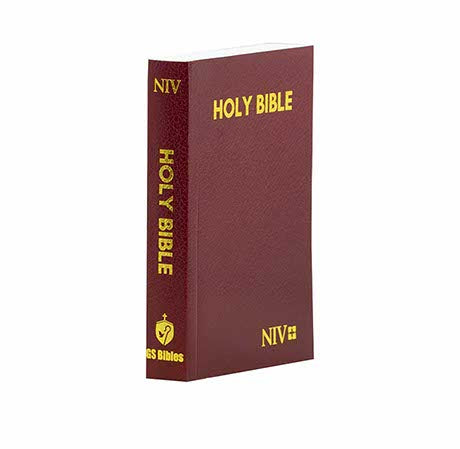 NIV Holy Bible Compact Burgundy | Christ + KJV Pocket Size Bible | Christian Bible  Combo