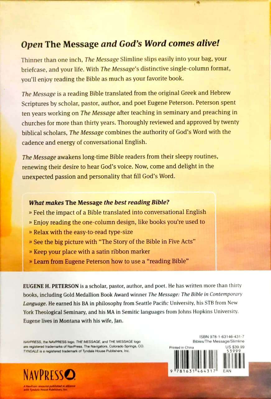 The Message Bible: Slimline Edition in Brown and Saddle Tan Leather-Look