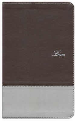 Italian Duo-Tone Chocolate/Silver couples' devotional Bible for Christian couples and families