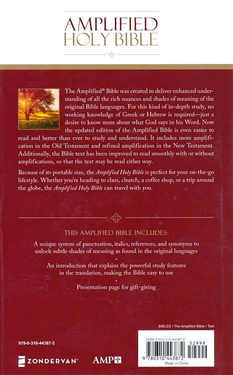Amplified Bible, Demi Size, Hardcover Edition (ISBN: 9780310443872)