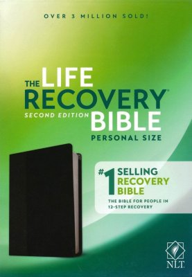 NLT Life Recovery Bible, Personal Size in imitation leather black onyx format
