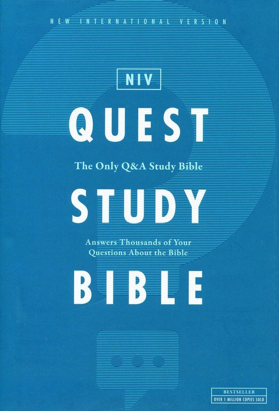 Close-up of NIV Quest Study Bible Hardcover with Comfort Print