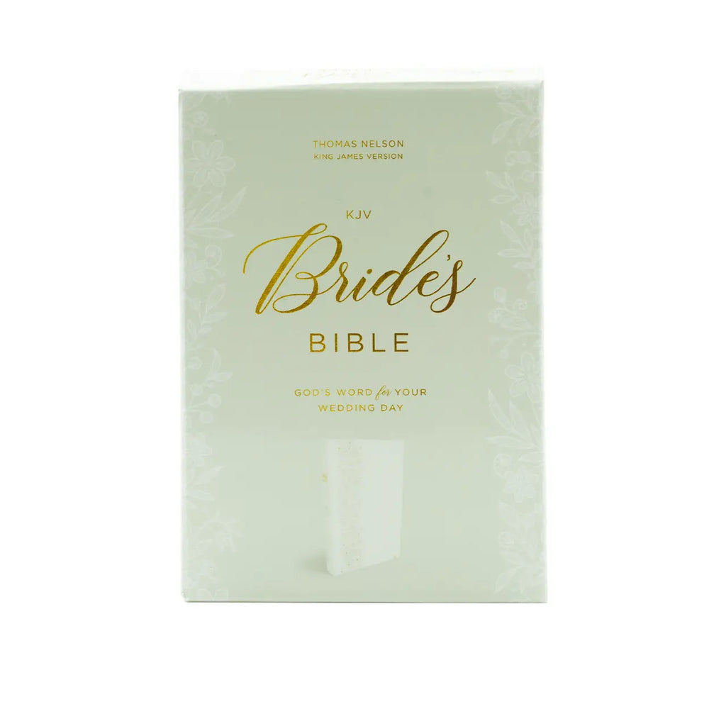 KJV Bride's Bible - Pale Mint Floral Har + KJV Holy Bible - Medium Format Black Peb Combo