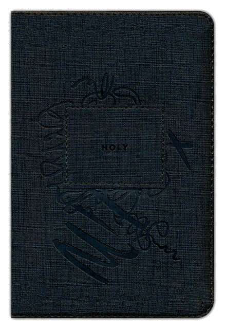 NLT New Living Translation Bible, Compact Size with Zipper Closure, Charcoal Patch Design (ISBN: 9781496455512)
