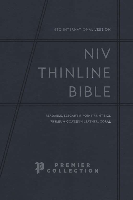 Premier Collection: NIV Thinline Bible - Premium Goatskin Leather, Coral Pink Edition (ISBN: 9780310460862)