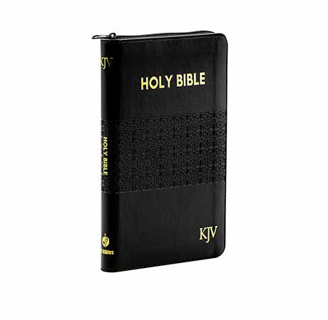KJV Holy Bible Medium Zip Polyurethane B + NLT The Swindoll Study Bible Large Print Combo