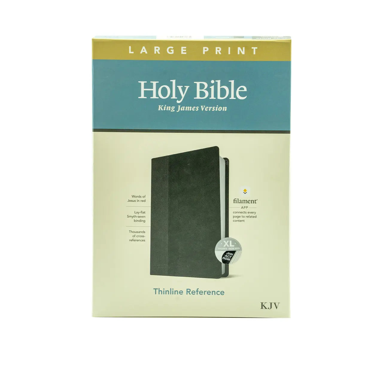 KJV Large Print Thinline Reference Bible, Teal Leather-Bound