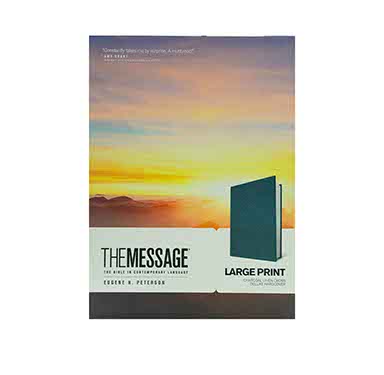 The Message Large Print (Hardcover Delux + KJV Giant Print Holy Bible - Black Faux  Combo