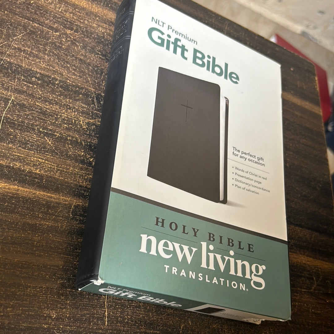 New Living Translation black gift Bible leather