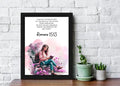 Romans 15:13 Bible Verse Wall Art - Christian Scripture Print with Elegant Floral Design in Black Frame