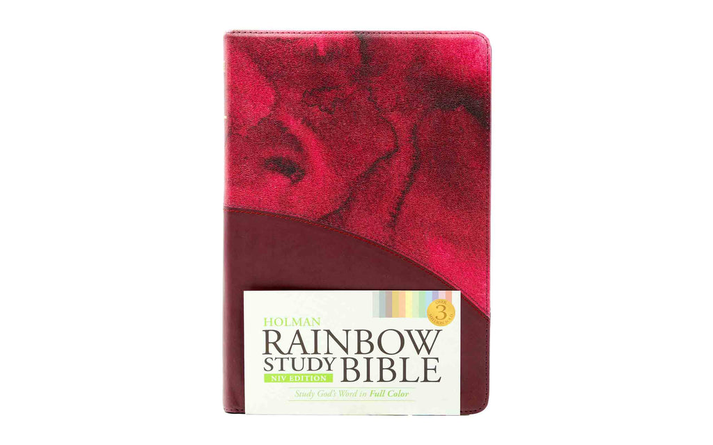 NIV Rainbow Study Bible Red | Christian  + 1, 2, 3 John: A Mentor Expository Commen Combo