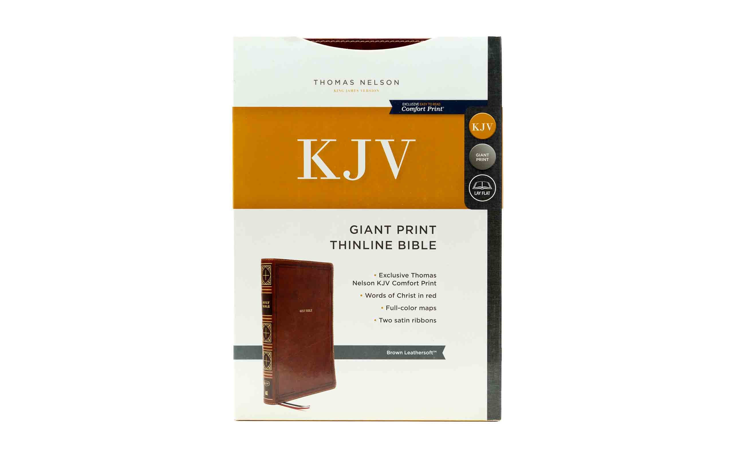 KJV Giant Print Thinline Bible, Brown Le + Precious Moments: Little Book of Prayers Combo