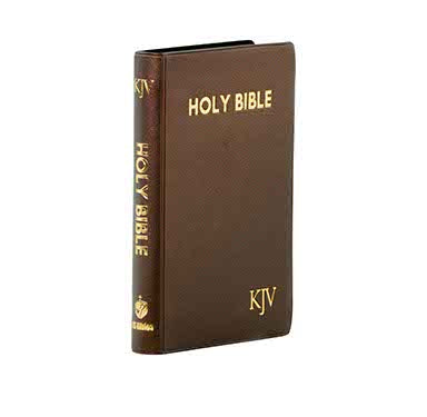 KJV Compact Bible - Brown Grained Vinyl  + KJV Compact Bible in Navy Blue Pearl Vin Combo