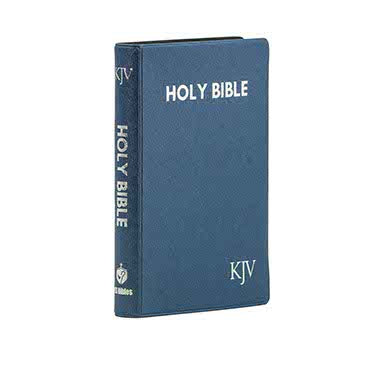 KJV Compact Bible in Navy Blue Pearl Vin + KJV Compact Bible - Black Pebbled Vinyl  Combo