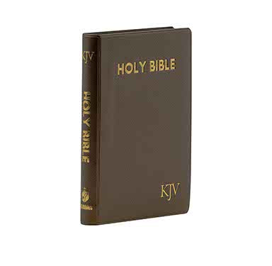 KJV Compact Bible, Tobacco Brown Texture + KJV Compact Pearl Vinyl Bible - Navy Blu Combo