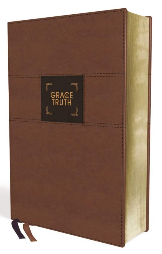 In-depth study Bible with NIV translation and indexed leather cover