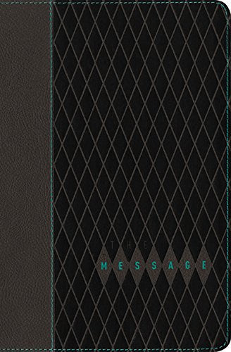 Modern Bible, The Message Slimline Edition, slimline and charcoal diamond leather-look leather bound.