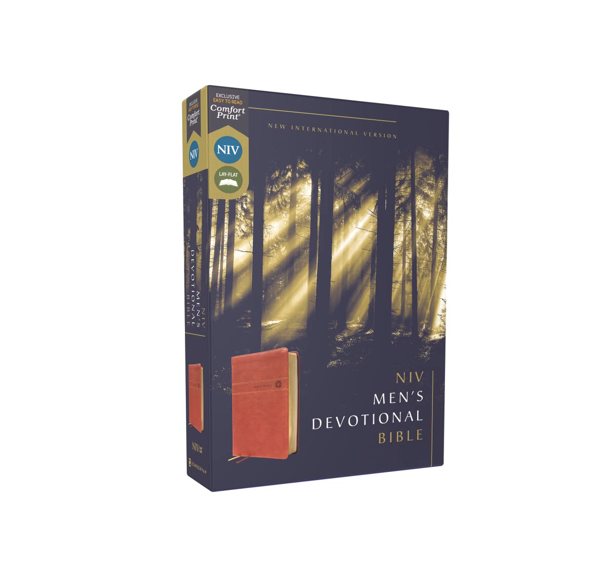 Men's Devotional Bible in Brown Leathersoft with Comfort Print and New International Version translation