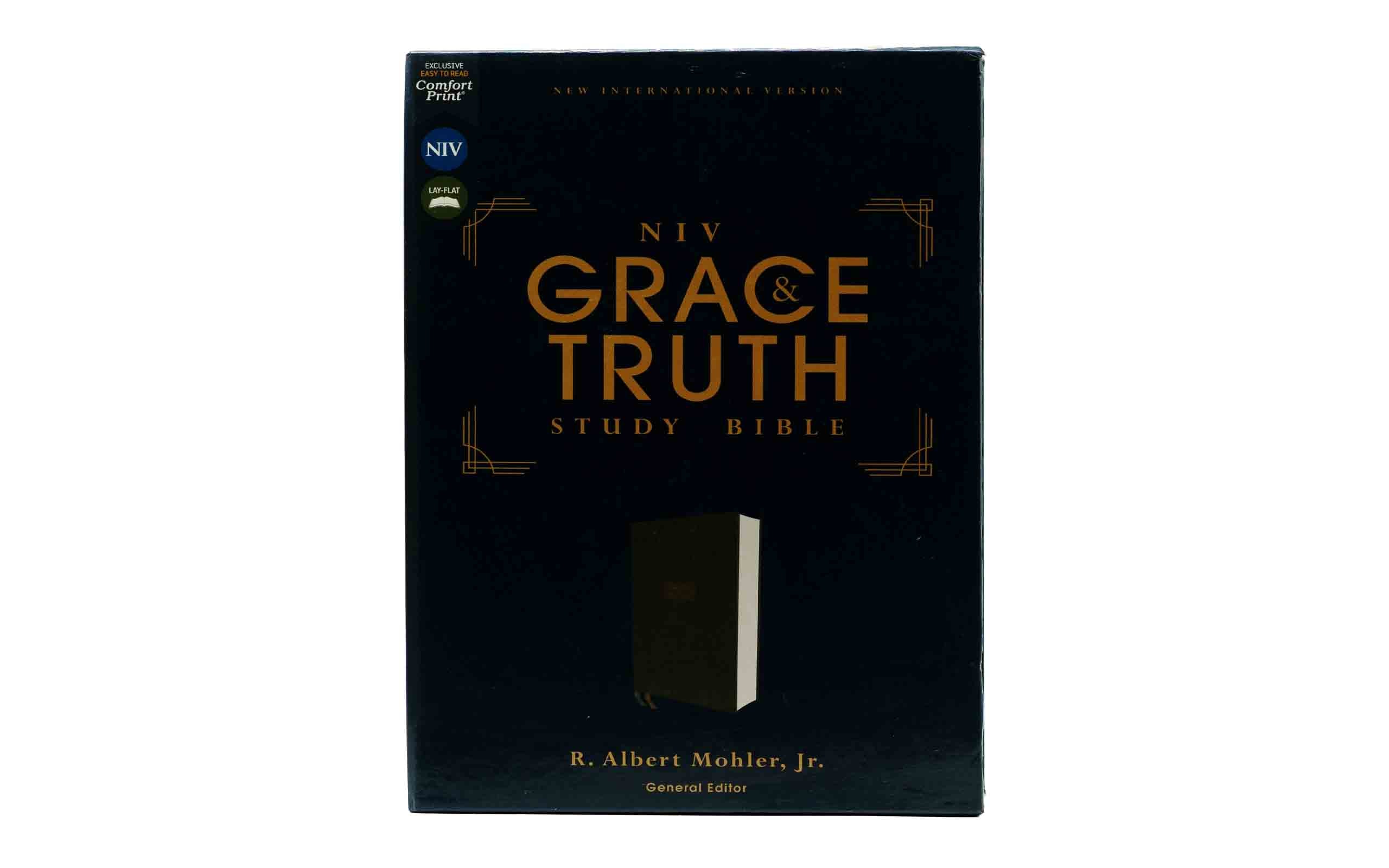A Bible study guide featuring the NIV translation, emphasizing the intersection of grace and truth.