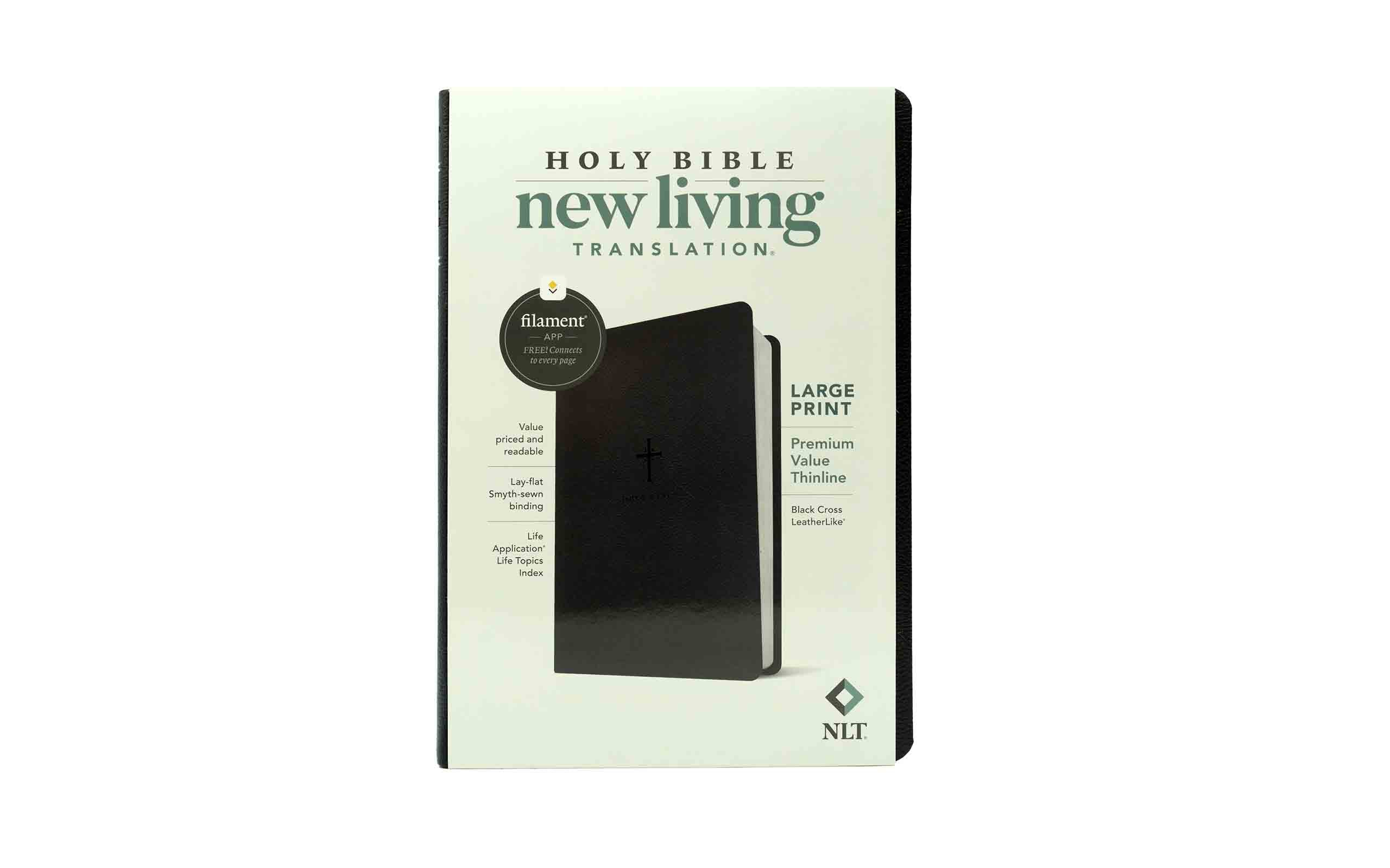 A large print thinline Bible with premium value and filament enabled technology for easy reading
