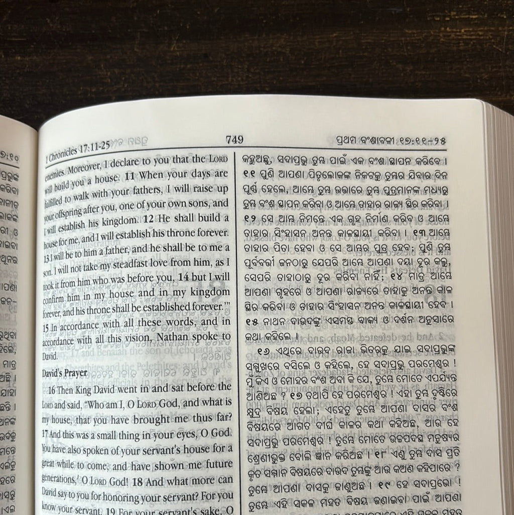 English and Odia bilingual Holy Bible, PU black leather