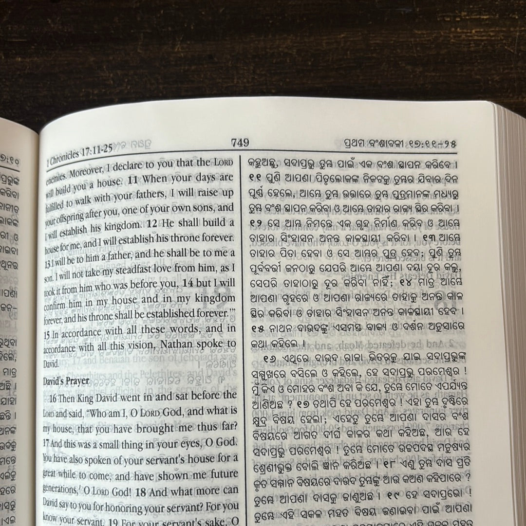 English and Odia bilingual Holy Bible, PU black leather