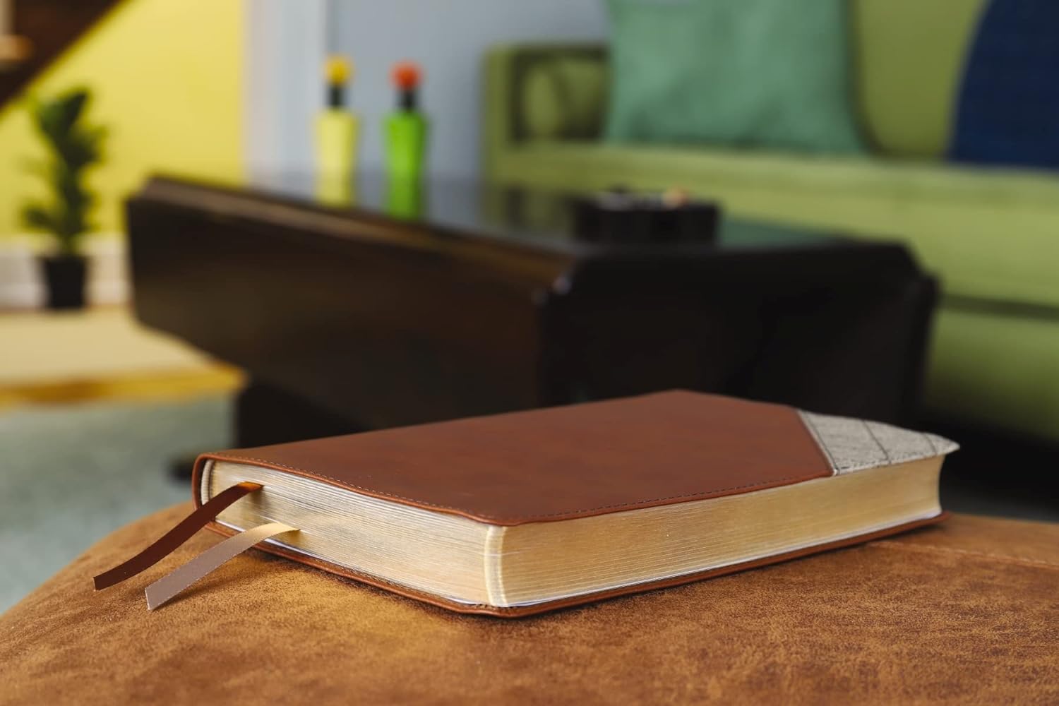 NIV Thinline Leathersoft Brown Red Letter Bible with Comfort Print Imitation Leather