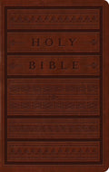 Large Print Personal Size Bible in Brown TruTone Engraved Mantel Design