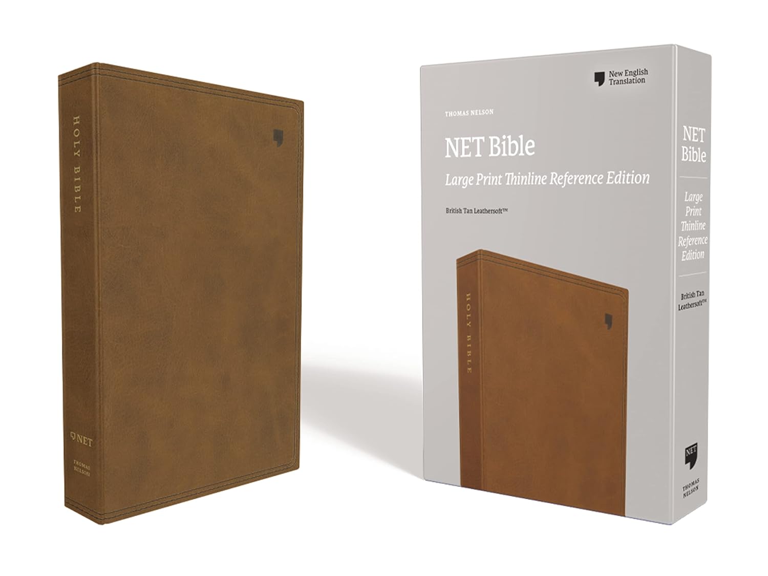 Large Print Brown Thinline Reference Leathersoft NET Bible