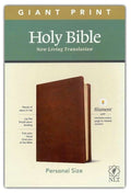NLT Giant Print Personal Size Bible, Rustic Brown Soft Leather Cover