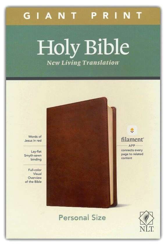 NLT Giant Print Personal Size Bible, Rustic Brown Soft Leather Cover