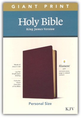 Giant Print KJV Bible in Red Letter Edition with Brown Genuine Leather Binding