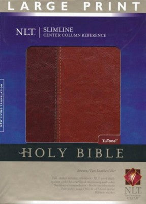 NLT Slimline Reference Bible in imitation leather binding with large print and center columns