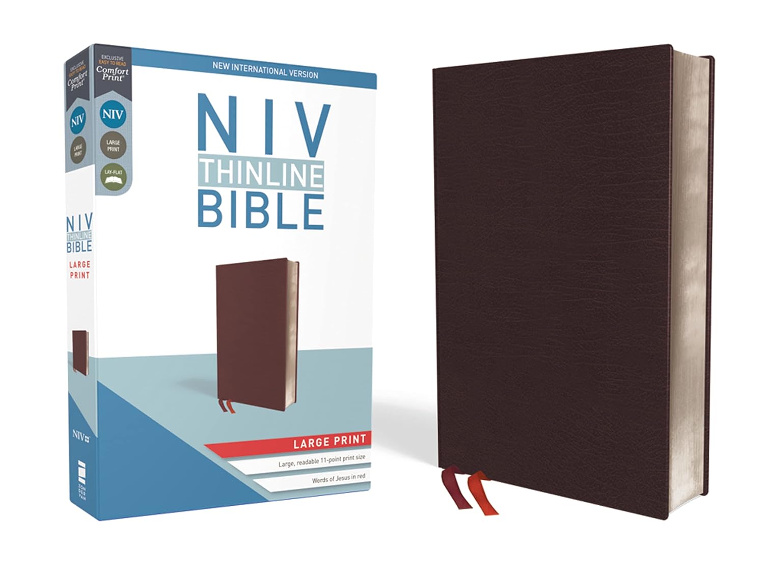 NIV, Thinline Bible, Large Print, Imitation Leather, Red Letter Edition: New International Version, Leathersoft, Thinline,
