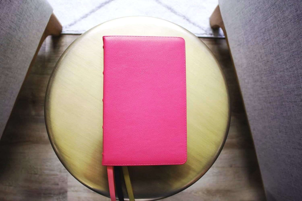 Premier Collection: NIV Thinline Bible - Premium Goatskin Leather, Coral Pink Edition (ISBN: 9780310460862)