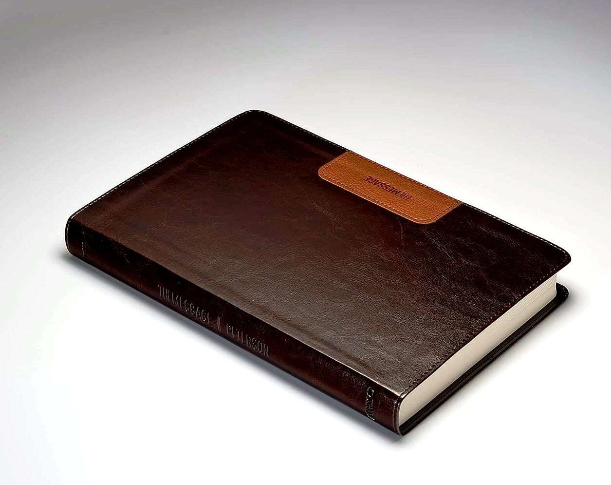 The Message Bible: Slimline Edition in Brown and Saddle Tan Leather-Look