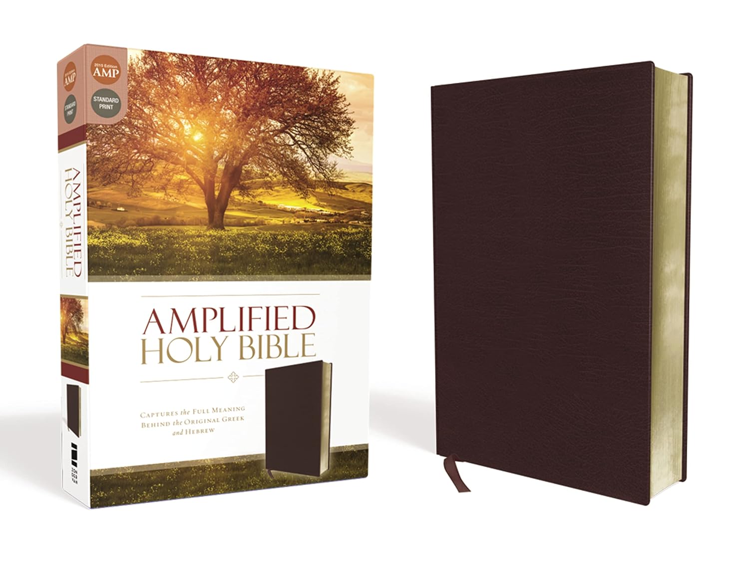 Unlock the richness of the Bible with the Brown bonded leather Amplified Holy Bible, capturing the full meaning of the origin