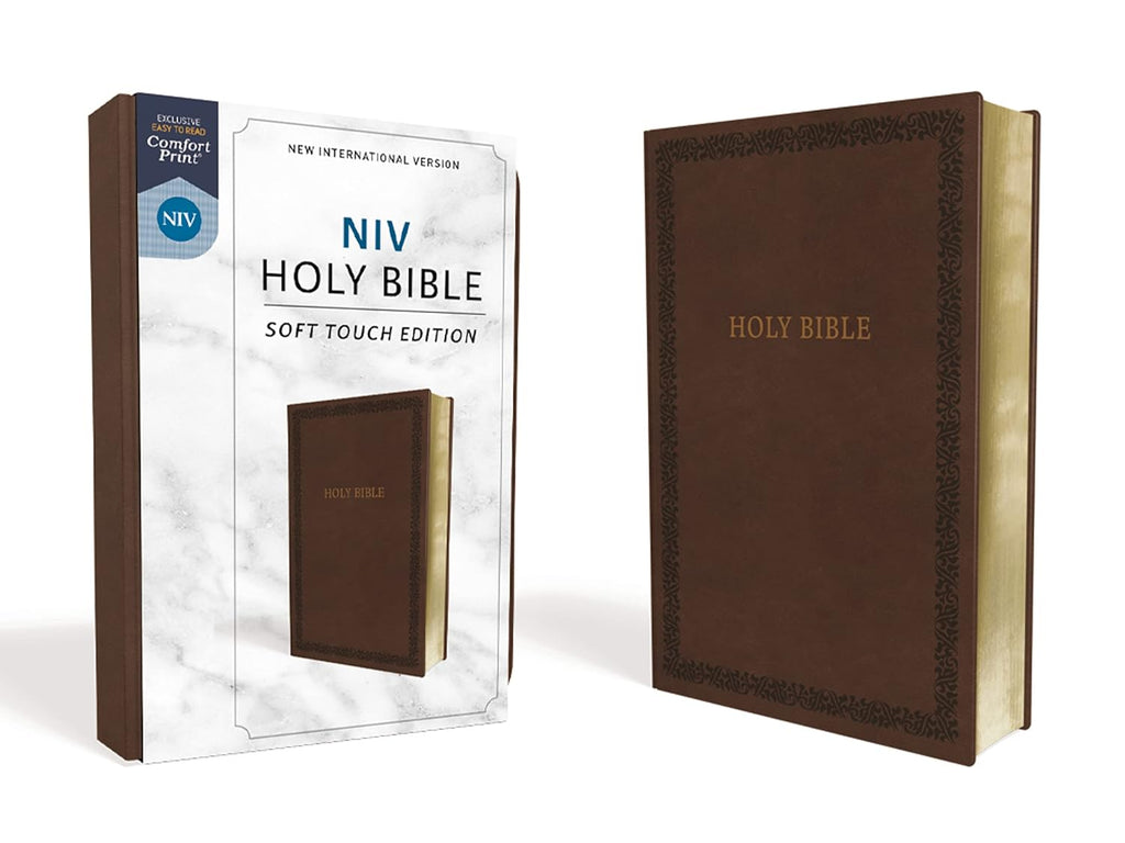 NIV, Holy Bible, Soft Touch Edition, Leathersoft, Black/Brown , Imitation Leather