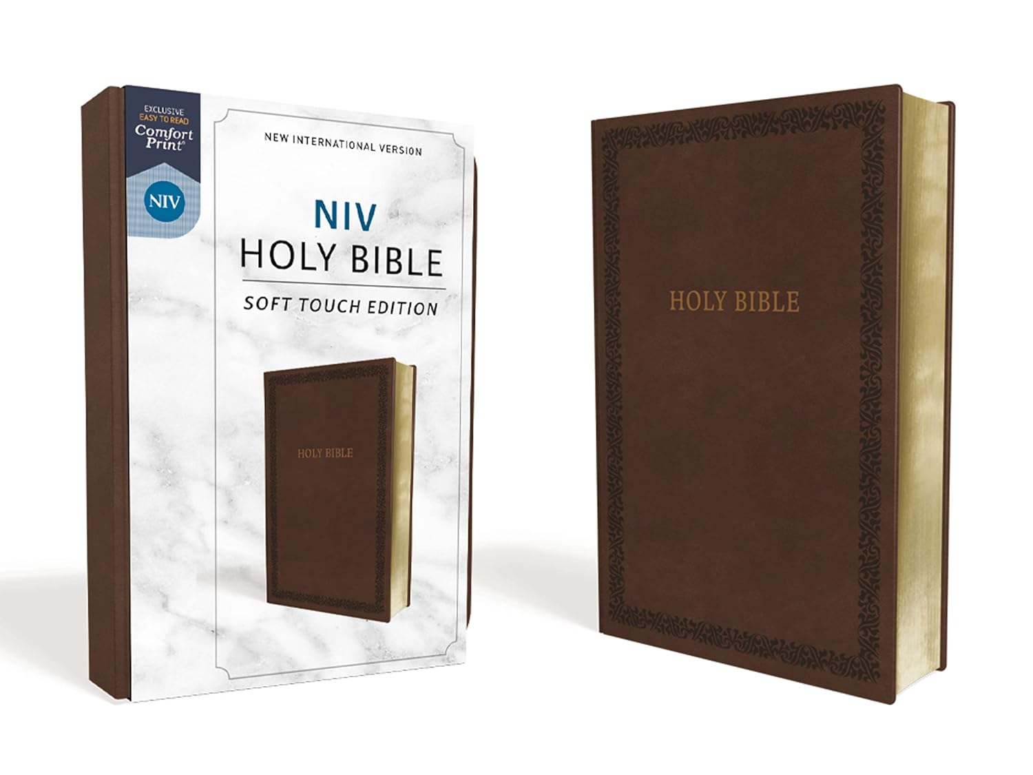 NIV, Holy Bible, Soft Touch Edition, Leathersoft, Black/Brown , Imitation Leather
